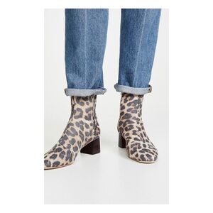 Loeffler Randall Leopard Suede Tahlia Ankle Booties w/ heel Sz 7